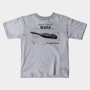 Spirit animal Beaver black Kids T-Shirt
